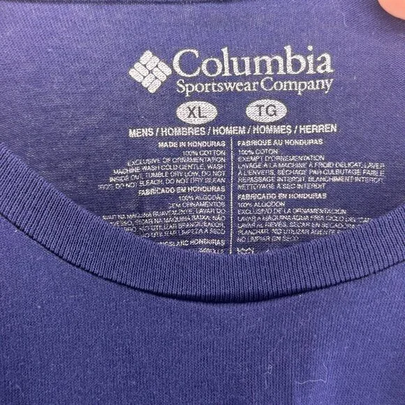 Columbia Sportswear Men's Blue Cotton Branded T in XL - Picture 3 of 3